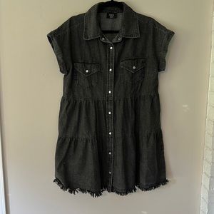 Vici Button Up Jean Dress - Size Medium